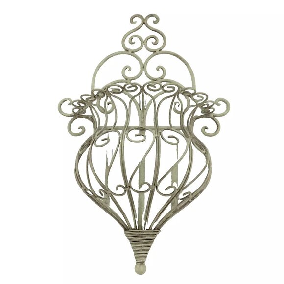 Victorian Metal Wall Hanging Planter - Picture 1 of 5